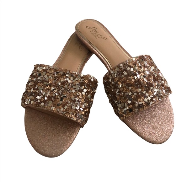 Badgley Mischka sparkly slides size 9.5 - Picture 1 of 5